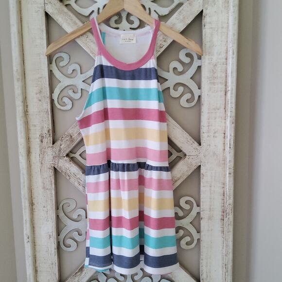 143 Story Women's Soft French Terry Stripe Babydoll Halter Tank Top Tunic - Picture 6 of 14